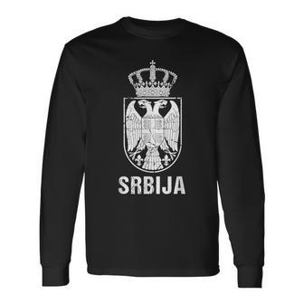 Srbija Serbia Flag Serbian Double Eagle Langarmshirts - Seseable