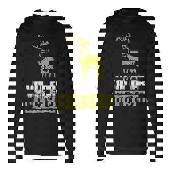 Stag And Roe Deer Reindeer Full Of Deer Long Sleeve T-Shirt - Monsterry