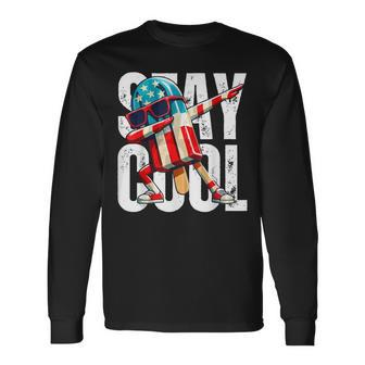 Stay Cool 4Th July Boys Popsicle Usa Flag American Long Sleeve T-Shirt - Monsterry CA