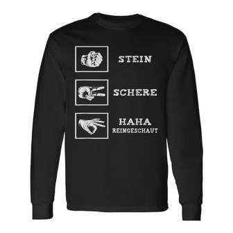 Stone Scissors Paper Haha Reingeguck Reingeschaut Langarmshirts - Geschenkecke