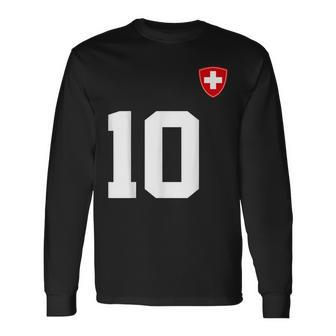 Switzerland 10 Sport Enthusiast Swiss Flag Suisse Fan Jersey Langarmshirts - Seseable