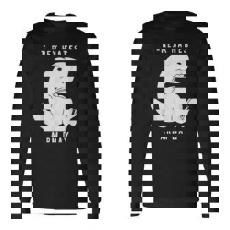 T-Rex Hates Arm Day Sports Fitness Work Out Joke Long Sleeve T-Shirt - Monsterry