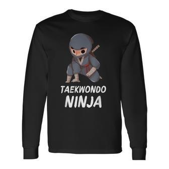 Taekwondo Ninja Boy Martial Arts Sports Long Sleeve T-Shirt - Monsterry