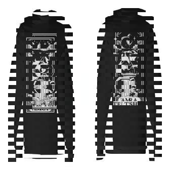 Tarot Card Vintage Team Trash Crescent Moon Opossum Raccoon Long Sleeve T-Shirt | Mazezy