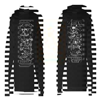 Tattooist Artist Tattoo Tattoos Skeleton Tarot Card Long Sleeve T-Shirt - Thegiftio UK