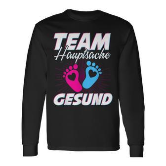 Team Hauptsache Gesund Gender Reveal Langarmshirts - Seseable