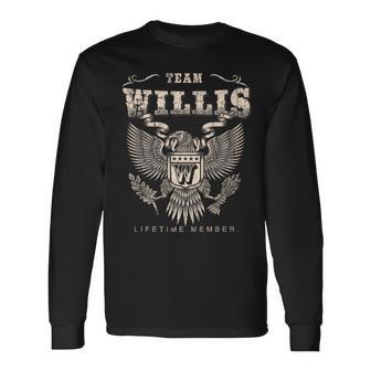 Team Willis Family Name Lifetime Member Long Sleeve T-Shirt - Monsterry