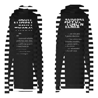 Técnico Audiovisual Divertida Definición De Diccionario Camiseta de manga larga - Regaloses