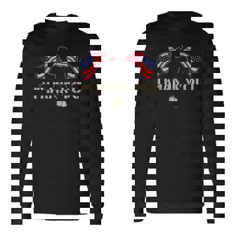 Thank You Veterans Day American Flag Proud Patriotic Soldier Long Sleeve T-Shirt - Thegiftio UK