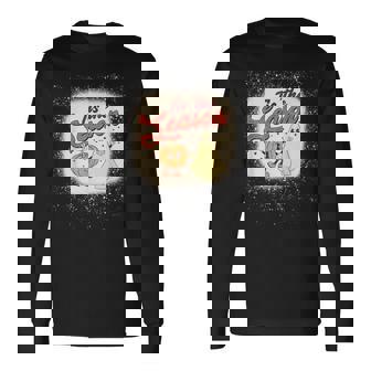 Tis' The Season Pumpkin Ghost Halloween Bleached Long Sleeve T-Shirt - Monsterry