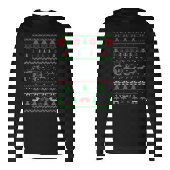 Tractor Ugly Christmas Sweater Farming Farmer Xmas Long Sleeve T-Shirt | Seseable UK