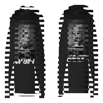 Trump Not Guilty Foto Segnaletica Free Trump I Stand With Trump Maglietta a maniche lunghe - Novitaregali