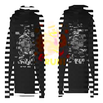 Turkey Run Costume Thanksgiving Running Turkey Trot Long Sleeve T-Shirt - Monsterry