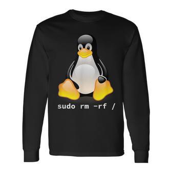 Tux Linux Penguin Sudo Rm -Rf Computer Science Langarmshirts - Geschenkecke