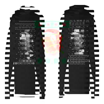 Ugly Sweater Christmas Pajama Football Xmas Lights Sport Long Sleeve T-Shirt - Thegiftio