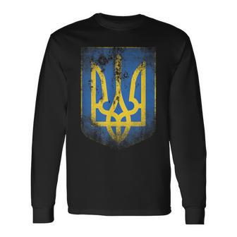 Ukraine Flag Crest Flag Logo Ukraine Langarmshirts - Geschenkecke