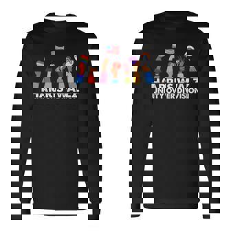 Unity Over Division Harris Walz 2024 Long Sleeve T-Shirt | Mazezy