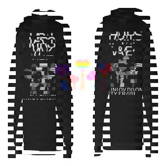 Unity Over Division Harris Walz For President 2024 Long Sleeve T-Shirt | Mazezy