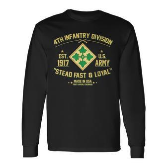 Us Army 4Th Infantry Division Veteran Stead Fast And Loyal Long Sleeve T-Shirt - Monsterry CA