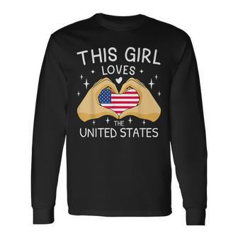 Usa Flag American Flag Heart Slogan America Usa Langarmshirts - Geschenkecke