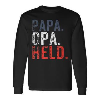 Vater Und Sohn Papa Opa Held Familie Grosseltern S Langarmshirts - Geschenkecke