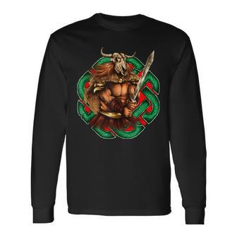 Viking Warrior & Animal Skull Helmet Norse Viking Tank Top Long Sleeve T-Shirt - Monsterry