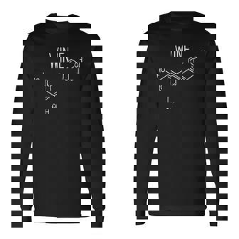 Vino Fórmula Química Orgánica Molécula Deino Camiseta de manga larga - Regaloses
