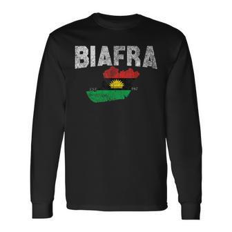 Vintage Biafra Flag Biafra Card Biafra Est 1967 Langarmshirts - Geschenkecke