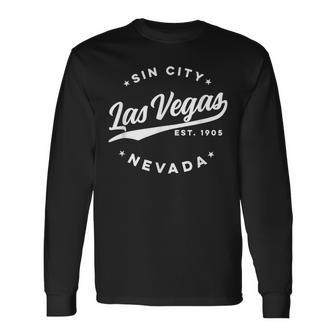 Vintage Lasegas Sin City Nevada Text Langarmshirts - Geschenkecke