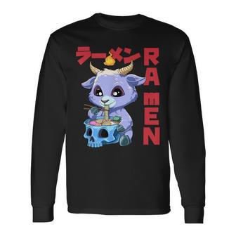 Vintage Ramen Baphomet Otaku Anime Baphomet Langarmshirts - Geschenkecke