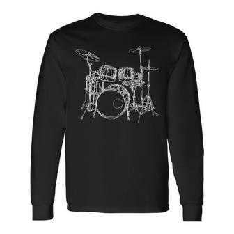 Vintage Rock Music Drummer Drum Kit Drummer Langarmshirts - Geschenkecke