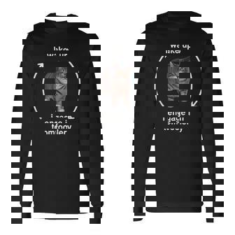 I Wake Up I Engage In Tomfoolery Cat Meme Long Sleeve T-Shirt | Seseable CA