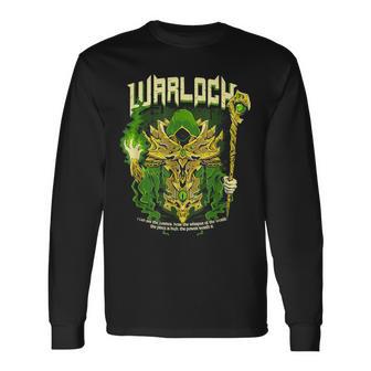 Warlock Player Character Role Playing Game Rpg Long Sleeve T-Shirt - Monsterry