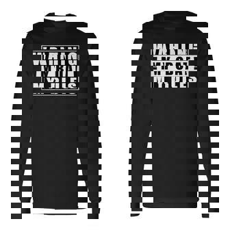 Warning My Boat My Rules Licencia Para Embarcaciones Camiseta de manga larga - Regaloses