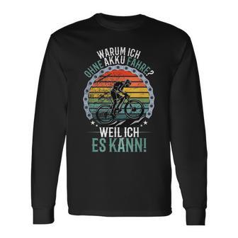 Warum Ich Ohne Akku Fahre Weil Ich Es Kann Retro Bicycle Langarmshirts - Geschenkecke