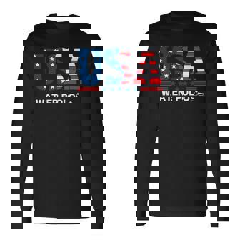Water Polo United States Flag Usa Team Sport Water Polo Long Sleeve T-Shirt - Thegiftio
