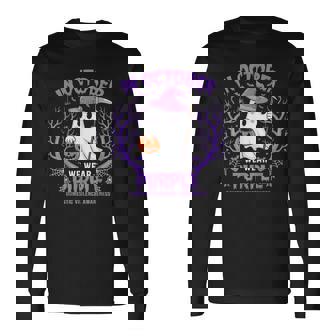 We Wear Purple Family Domestic Violence Awareness Halloween Long Sleeve T-Shirt - Thegiftio