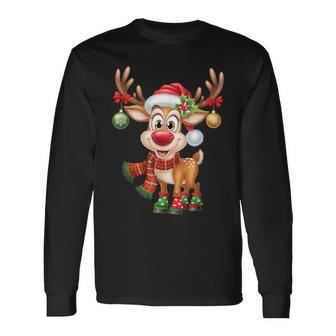 Weihnachten Rentier Rudolph Lustig Geschenk Langarmshirts - Geschenkecke