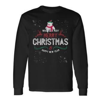 Weihnachtskostüm Merry Christmas & Happy New Year Langarmshirts - Geschenkecke