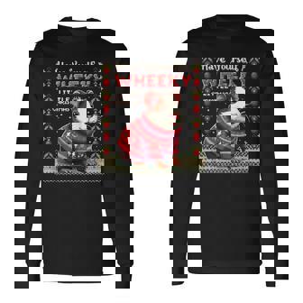 Wheeky Little Christmas Ugly Sweater Guinea Pig Long Sleeve T-Shirt | Mazezy