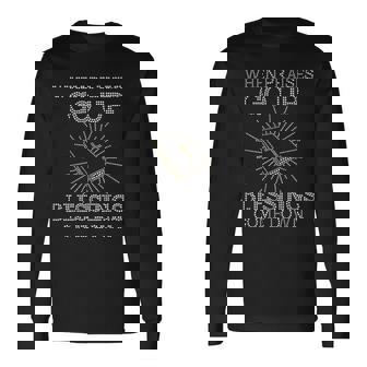When Praises Go Up Blessings Come Down Bling Rhinestone God Long Sleeve T-Shirt - Thegiftio UK