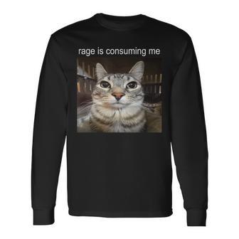 Wuterzehrt Mich Dummes Starrendes Katzen-Meme Langarmshirts - Geschenkecke