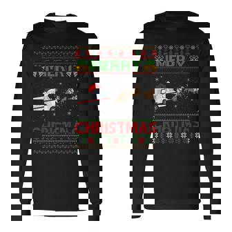 Xmas Sweater Style Ugly Postal Worker Christmas Long Sleeve T-Shirt | Mazezy