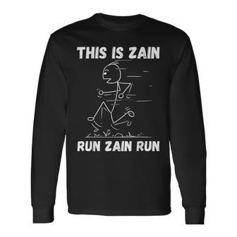 This Is Zain Run Zain Run Personalized Name Track Team Long Sleeve T-Shirt - Monsterry