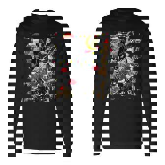 Zoo Animals Christmas Lights Jungle Zookeeper Safari Theme Premium Long Sleeve T-Shirt - Monsterry
