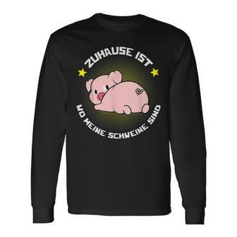 Zuhause Ist Wo Meine Schweine Sind Für Bauern & Farmers Langarmshirts - Geschenkecke