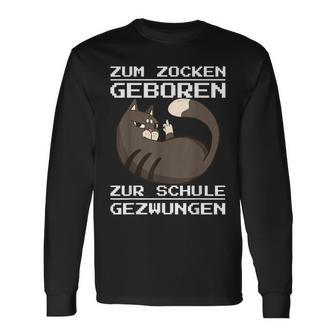 Zum Zocken Geboren Zum Schule Forces Console Ps5 Gaming Langarmshirts - Geschenkecke