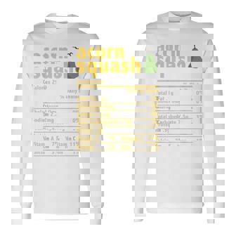 Acorn Squash Nutrition Facts Thanksgiving Xmas Food Facts Long Sleeve T-Shirt - Monsterry