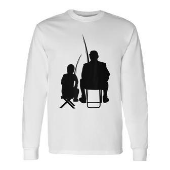 Angler Papa Und Sohn Fischer Fishing Rod Angel Boys' Gray Langarmshirts - Geschenkecke