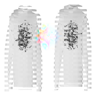 On Back Traveler Compass Dream Explore Discover Adventure Long Sleeve T-Shirt - Seseable